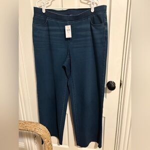 Pure Jill - Indigo Pull On Stretch Wide Leg Pant